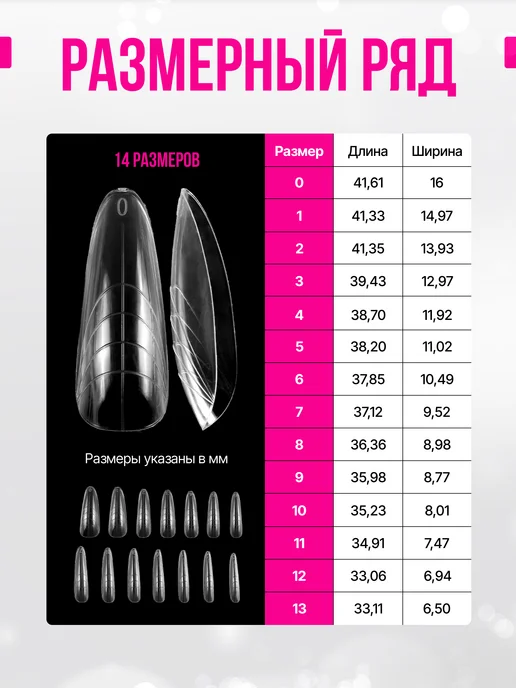 Non Stop Nails Верхние формы для наращивания ногтей длинный овал миндаль, белый, фото 3