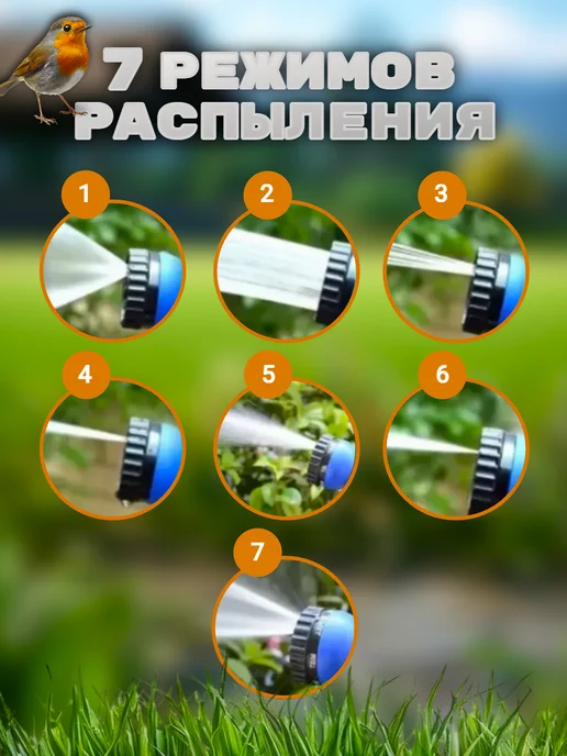 Шланг растягивающийся садовый, синий, фото 3