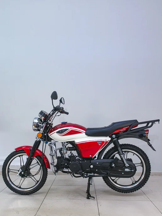 ТЕХНОМОТОРФ Мопед VMC RIVA-II RX 49 (125), red-white, бензиновый, белый, фото 2
