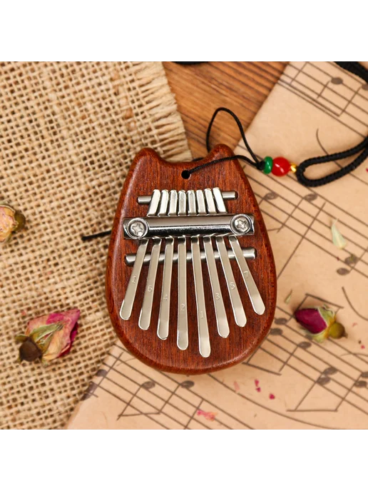 Music Life Калимба Кошечка, 8 язычков, дерево, 5.5х7.5 см, 5.5x7.5x1.8 см, фото 2
