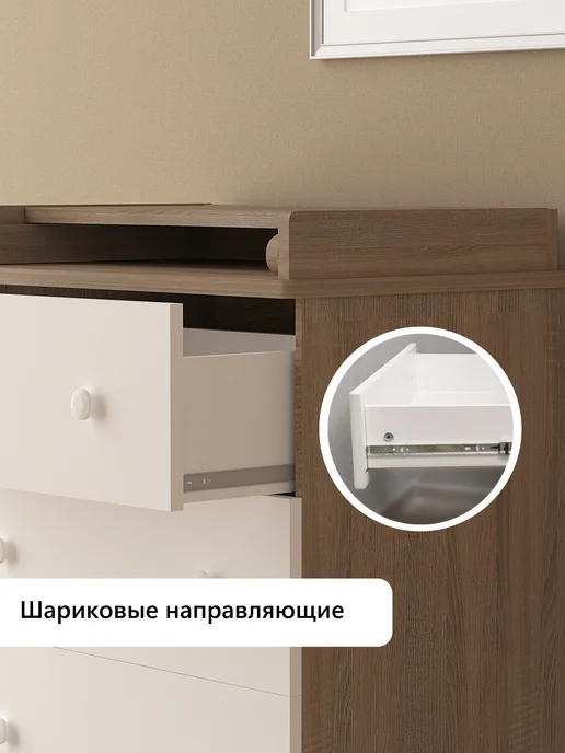 Джунгли мебели Комод пеленальный для новорожденных Mubi Mini 4 ящика, вариант, фото 3