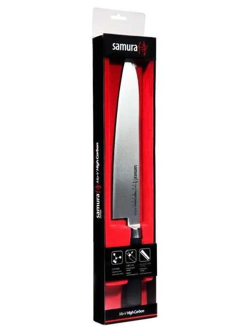 Samura Нож кухонный Шеф Mo-V Гранд, 240 мм, G-10 (SM-0087), черный, фото 7