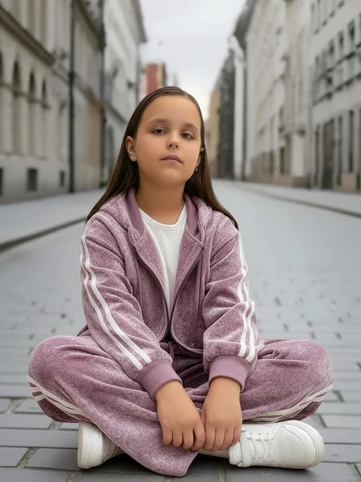 DIGI Kids Костюм спортивный детский для девочки, розовый, фото 2