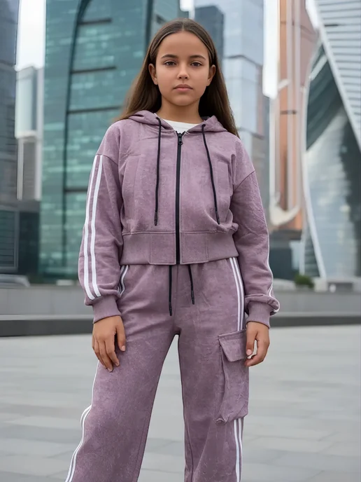 DIGI Kids Костюм спортивный детский для девочки, розовый, фото 4
