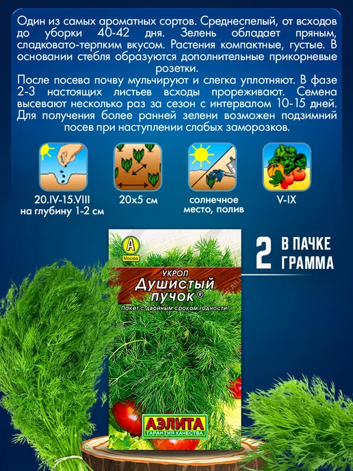 Агрофирма АЭЛИТА Семена редиса укропа салата и шпината, зеленый, фото 4