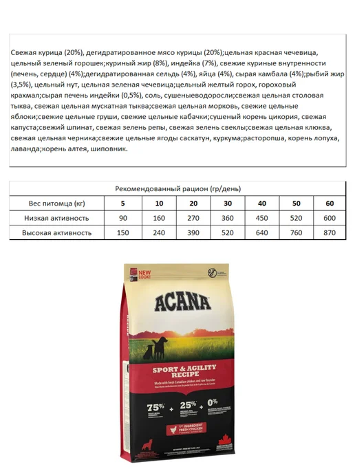 Сухой корм Acana Активных Служебных для собак, 17 кг, фото 2