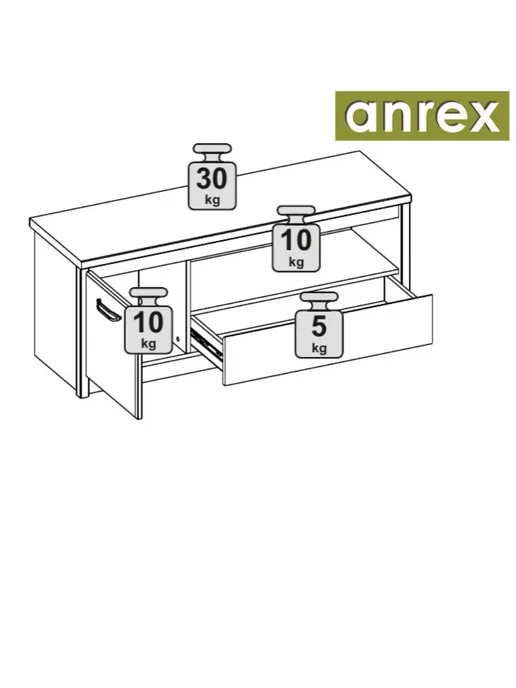ANREX Тумба под ТВ Jazz 1D1SN 126, бежевый, фото 7