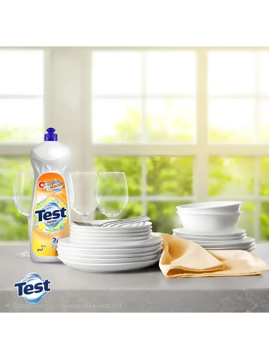 Средство для мытья посуды Test Лимон 1 л - фото 2