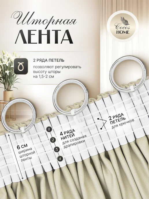 Cocos HOME Шторы канвас плотные в спальню для гостиной 200х240 см 2 шт, 300x290 см, 2 шт, фото 7