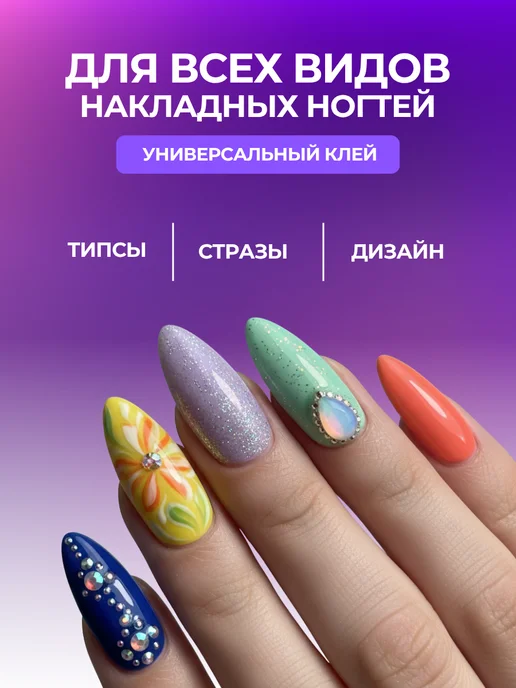 Lady Brilliant Клей для ногтей накладных с кисточкой, водостойкий, белый, фото 3