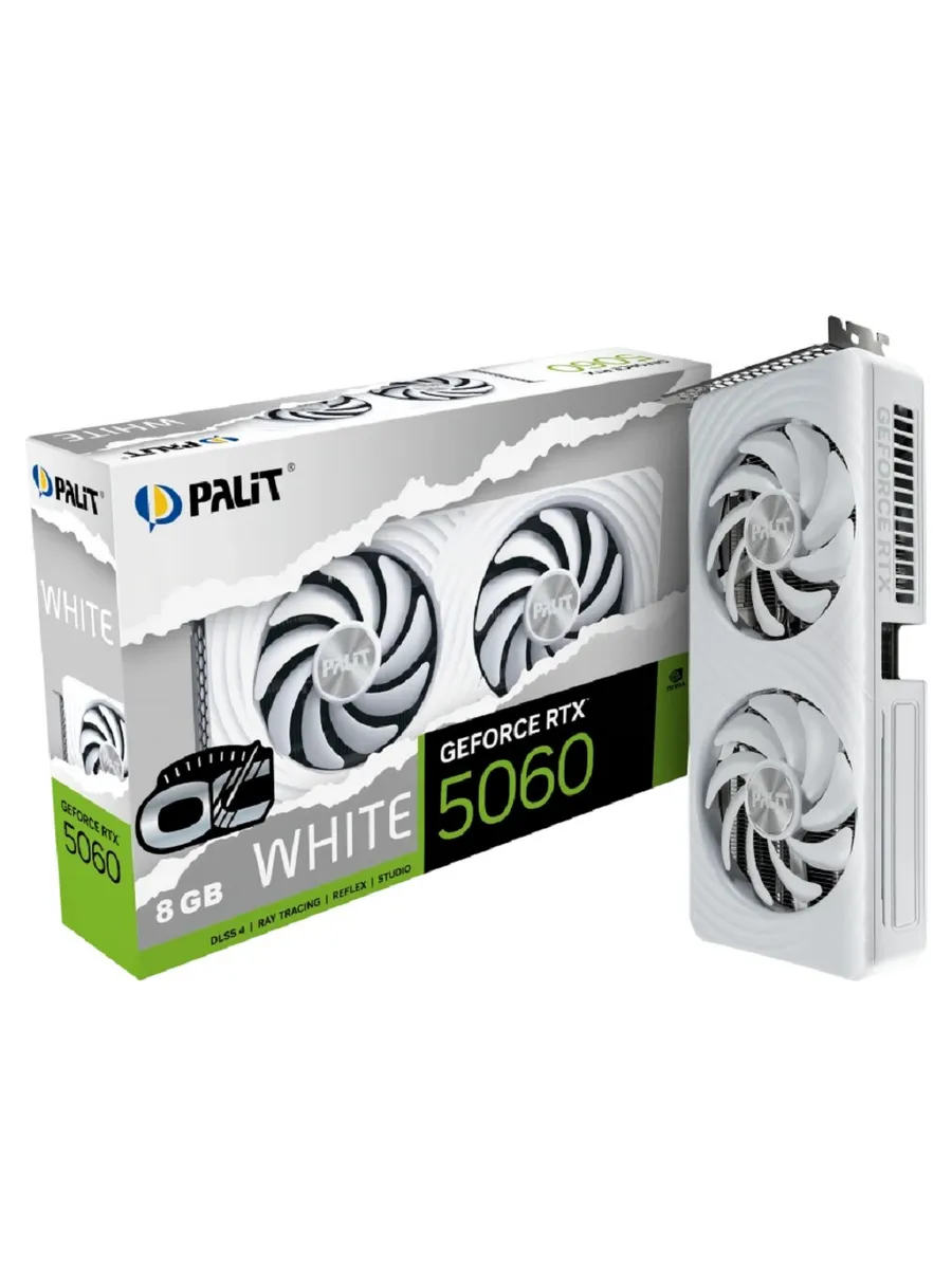 Palit Видеокарта Nvidia Dual GeForce RTX 5060 8GB White OC GDDR7