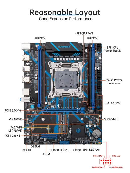 Huananzhi Материнская плата X99 QD4 xeon E5 2667V4 комплект 16Gb, 32 ГБ, в упаковке 1,2 кг, фото 7