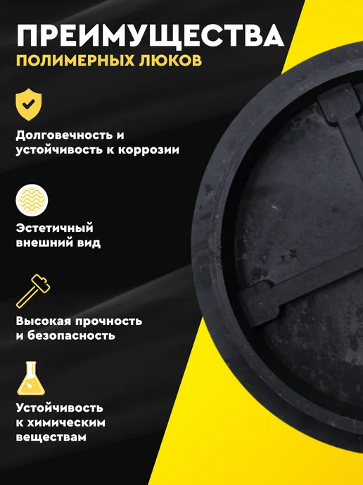 Люк пробка под трубу 271 315 мм, черный, фото 4