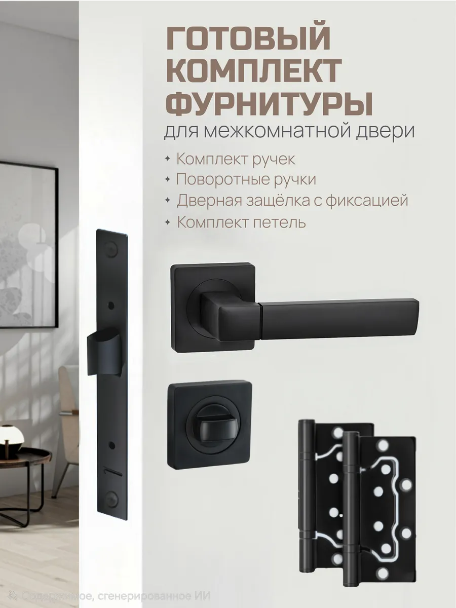 Ручка дверная межкомнатная с защелкой
