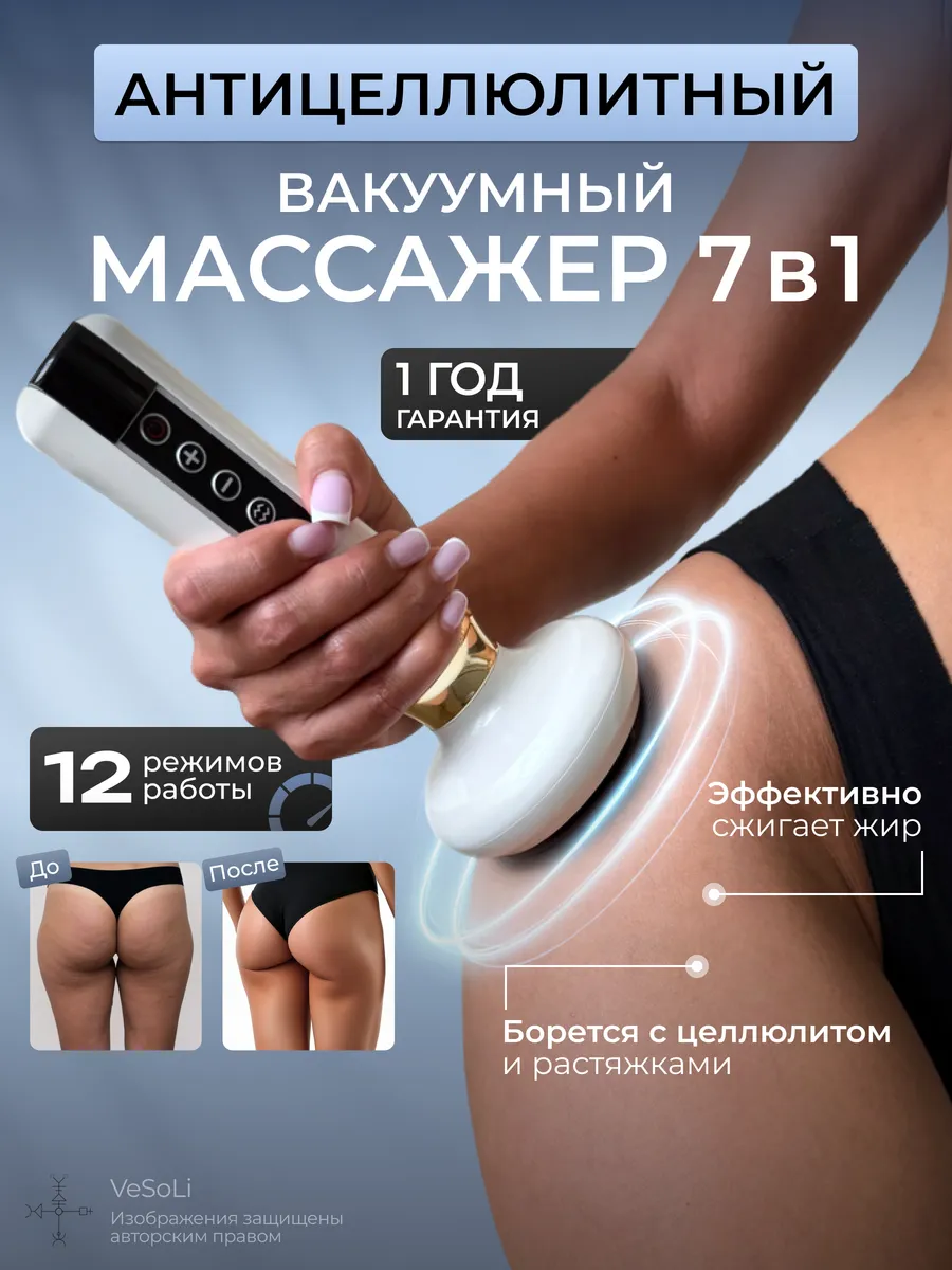 Вакуумный массажер для тела ног и ягодиц антицеллюлитный