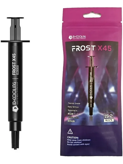 ID-COOLING Термопаста FROST X45 4g 15.2Вт (мК) шприц 4гр, 4 г, 15,2 Вт, фото 3