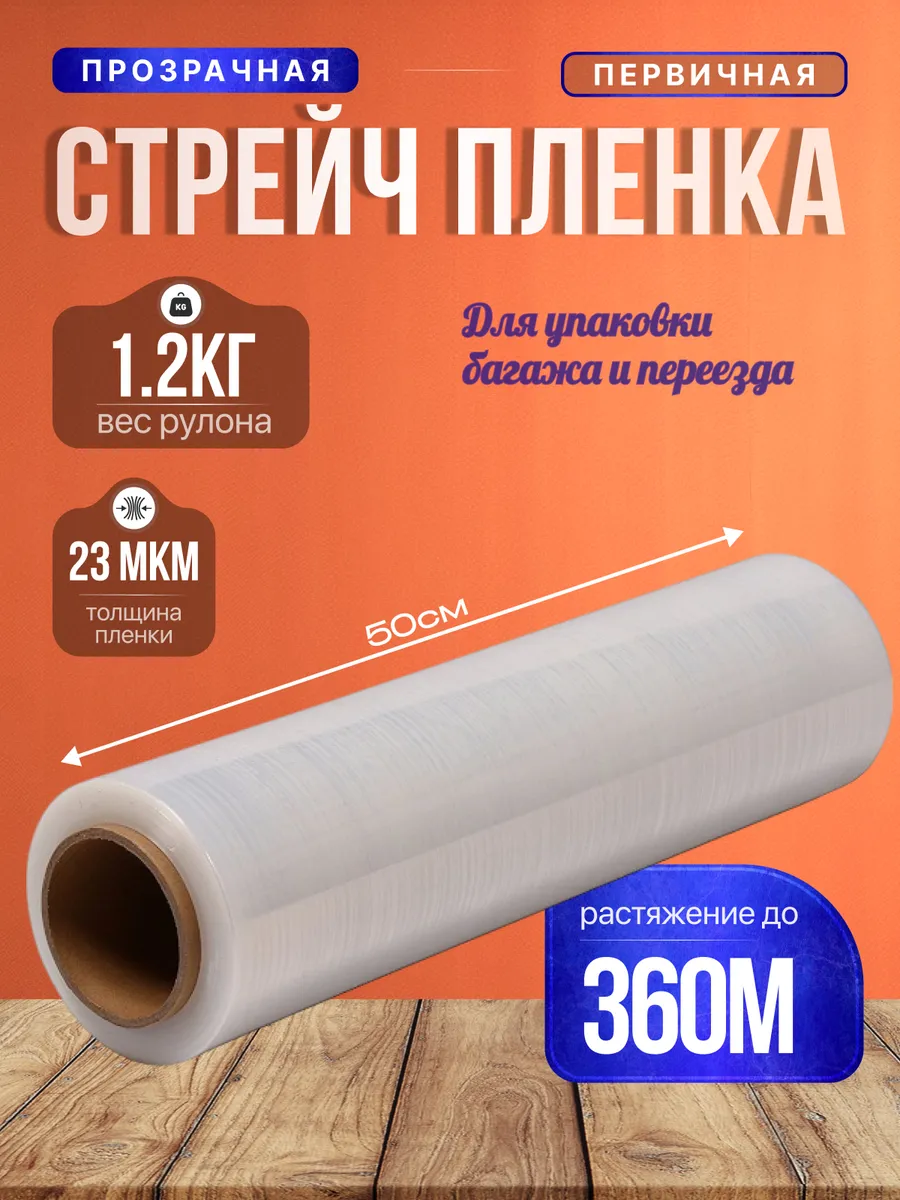 Упаковочная стрейч пленка для багажа и переездов 1.2 кг