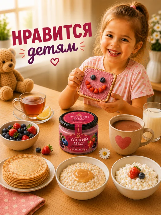 MEDOLUBOV Медовое суфле Русский Мед с Лесными Ягодами 250мл, 250 мл, фото 4
