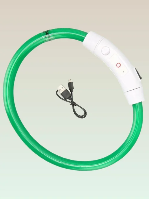 WEBMAG Светящийся ошейник для собак usb с зарядкой, зеленый, фото 7