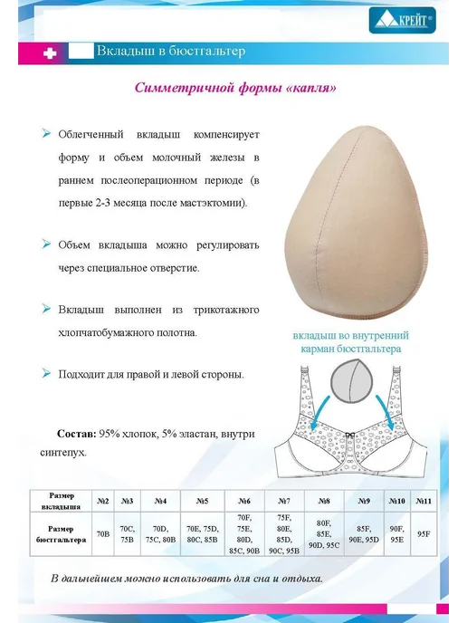 Протез молочной железы Крейт №8 облегченный, вариант, фото 7
