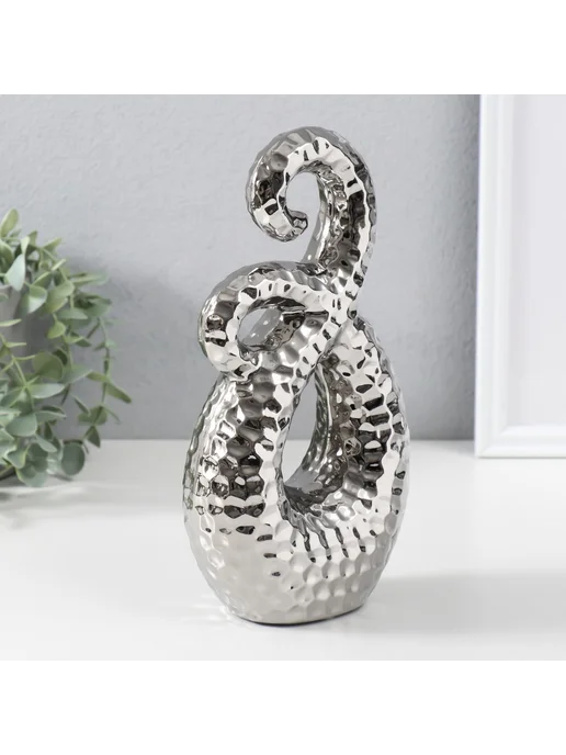 со скидкой Фигурка керамика Абстракция. Щупальца,серебро,12.5×7×25 см, 12.5x7x25 см, фото 2