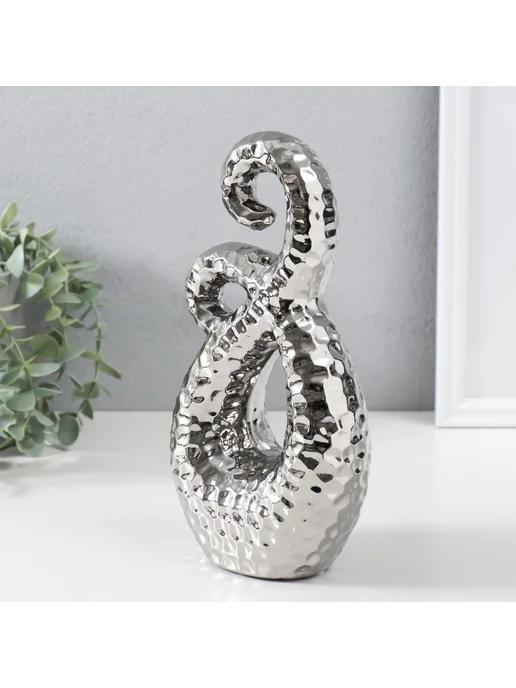 со скидкой Фигурка керамика Абстракция. Щупальца,серебро,12.5×7×25 см, 12.5x7x25 см, фото 3