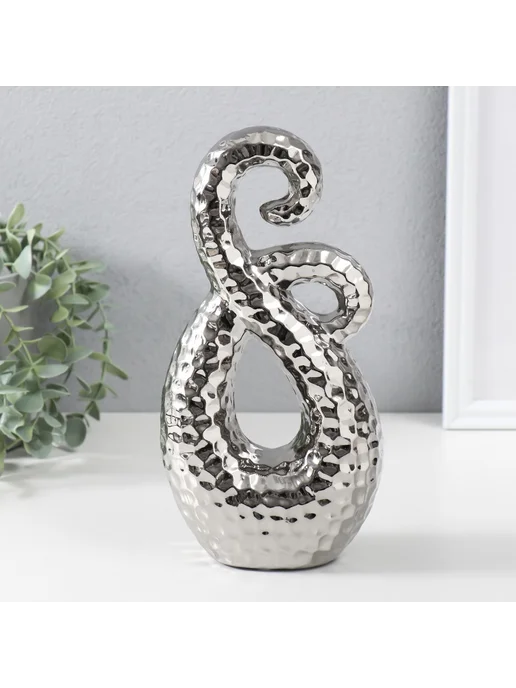 со скидкой Фигурка керамика Абстракция. Щупальца,серебро,12.5×7×25 см, 12.5x7x25 см, фото 4