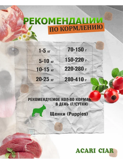 Сухой корм acari ciar для собак, щенки, телятина, ягненок, 6,6 кг, фото 3
