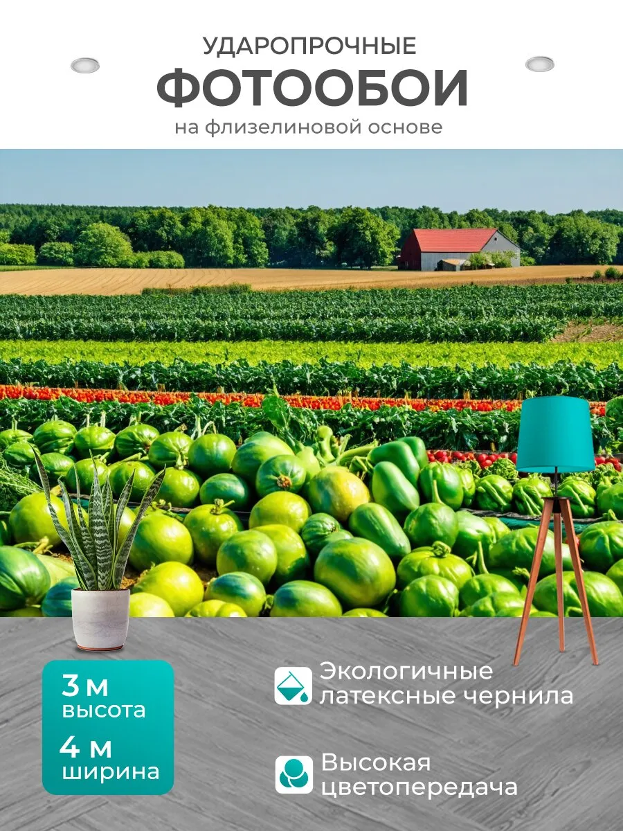 Фотообои "С пейзажами домашнего фермерства и свежих." 4x3м