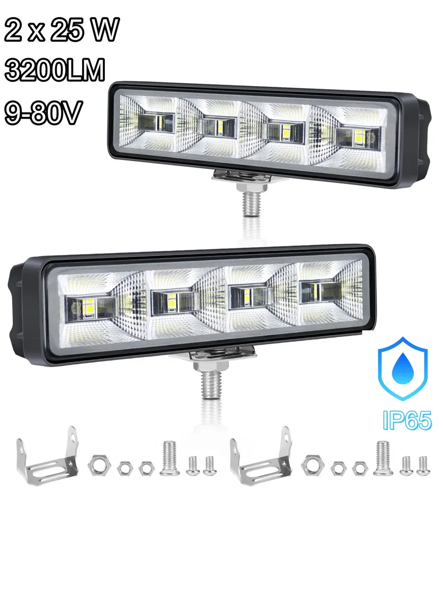 Противотуманные фары 2шт 32 LED, 25Вт, 9–80В IP65