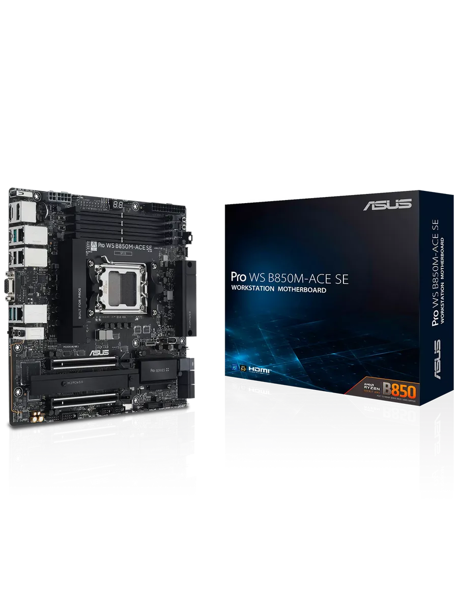 Asus Материнская плата Pro WS B850M-ACE SE AM5 AMD B850 mATX RTL