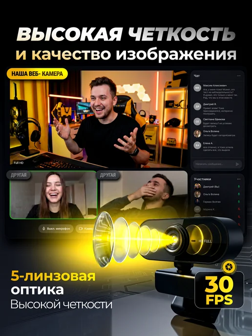 СтримСтарт Web-камера для компьютера и ноутбука с микрофоном, вариант, фото 2