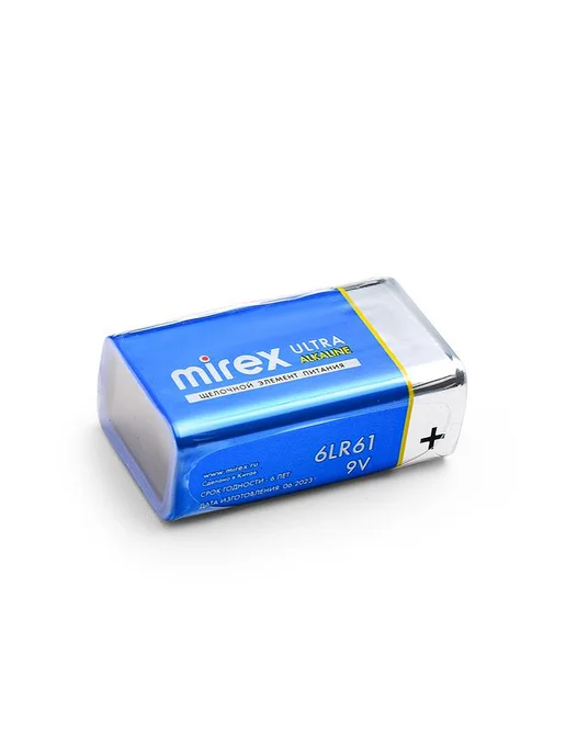 Mirex Батарейка щелочная 6Lr61, Крона 9 В, 1 шт, 1 шт, фото 2