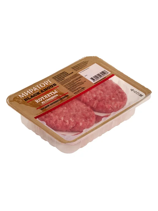 Мираторг Котлеты из говядины Black Angus охлажденные, 400г, 400 г