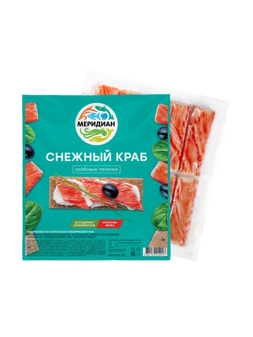 Меридиан Палочки крабовые Снежный краб, 200г, 200 г