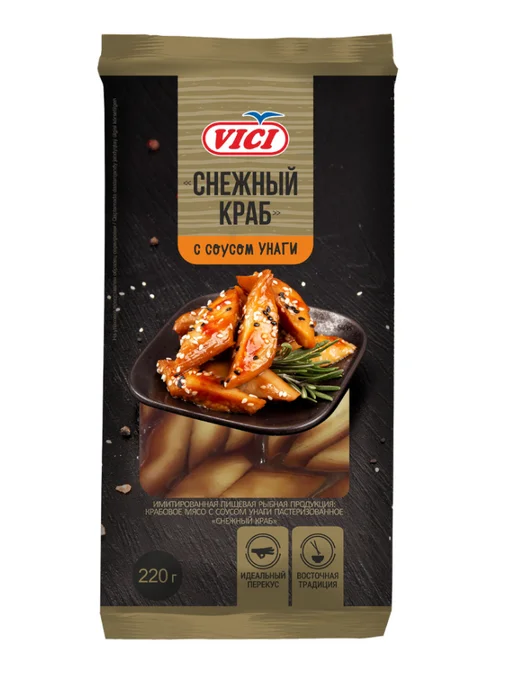 Vici Палочки крабовые Снежный краб с соусом унаги, 220г, 220 г