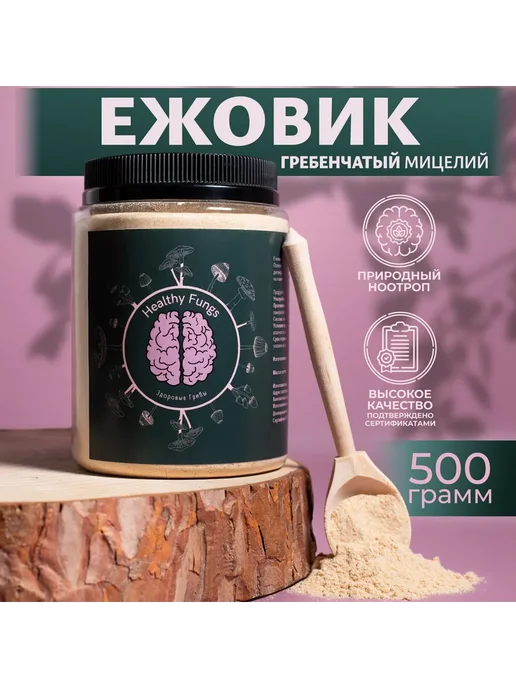 Здоровые Грибы Гриб ежовик гребенчатый мицелий молотый 300гр, 500 г