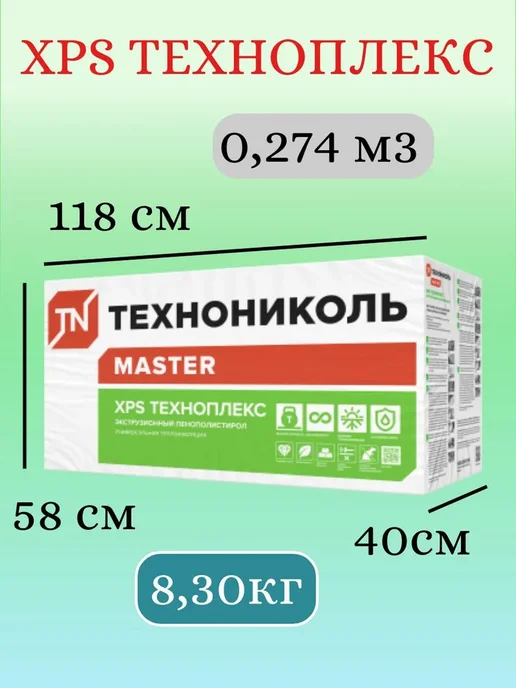 ТехноНИКОЛЬ Утеплитель Техноплекс 40 мм, 8 упаковок, 80 листов, белый, фото 8