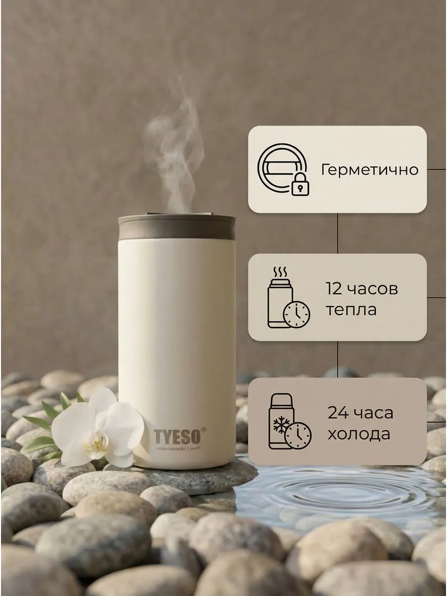 Термокружка 360 мл. Маленький термос для кофе и чая