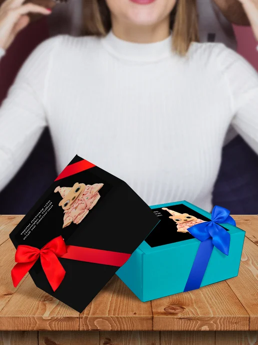 Allure Gift Коробка подарочная маленькая для подарка мем, черный, фото 6