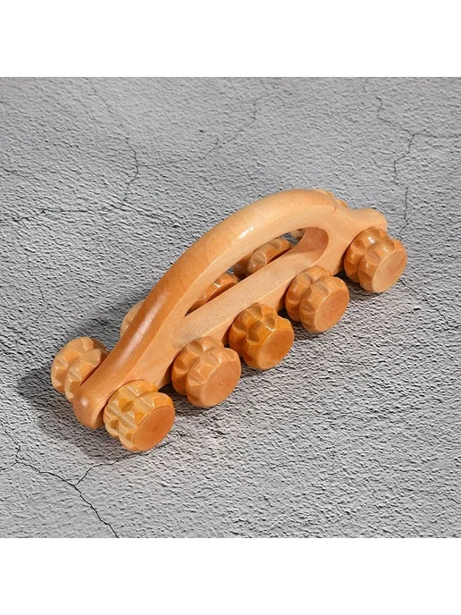 Массажер "Гусеница", 18x5.5x7cm, 10 шариков, деревянный, вариант, фото 3