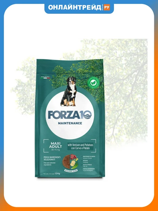 Сухой корм Forza10 Картофелем для собак, крупные, оленина, 12 кг