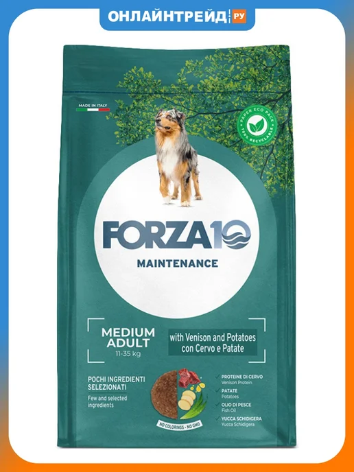 Сухой корм Forza10 Картофелем для собак, средние, оленина, 2 кг