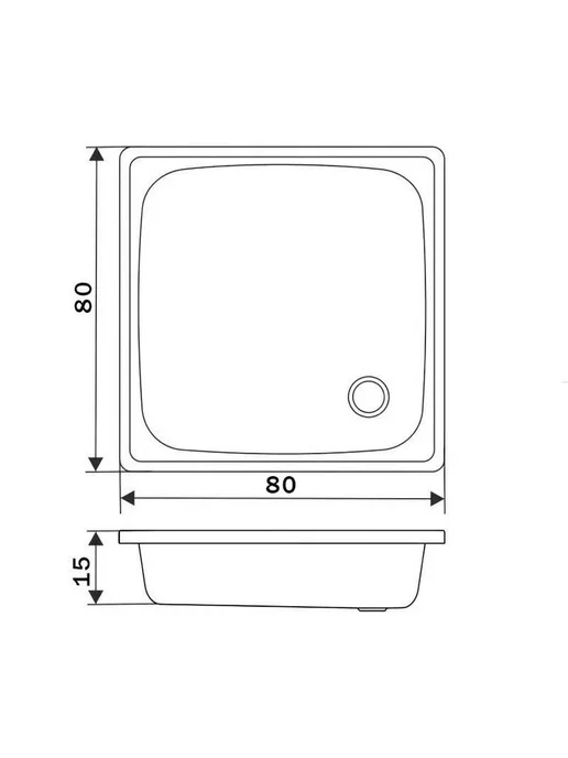 ВИЗ Поддон для душа 80х80 сталь противоскользящий, 80x80, фото 8