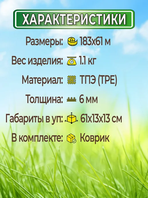 Гамма гамаков Коврик для йоги перфорированный 6 мм (синий), синий, фото 2