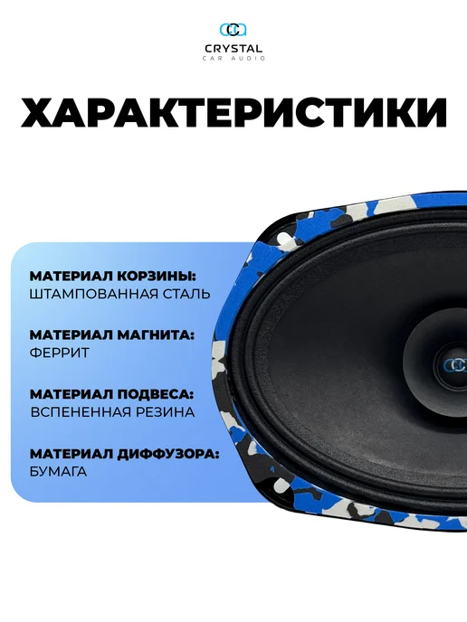 CrystalCarAudio Динамики WR-69, черный, фото 6