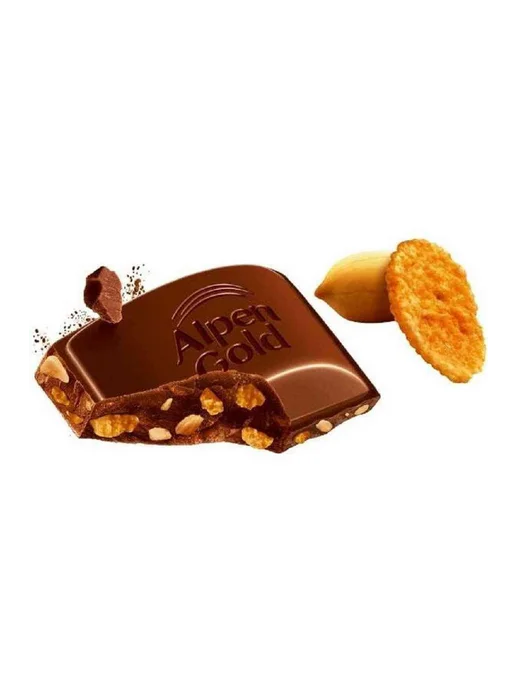 Шоколад молочный Alpen Gold Арахис и кукурузные хлопья, 80г, 80 г, фото 3