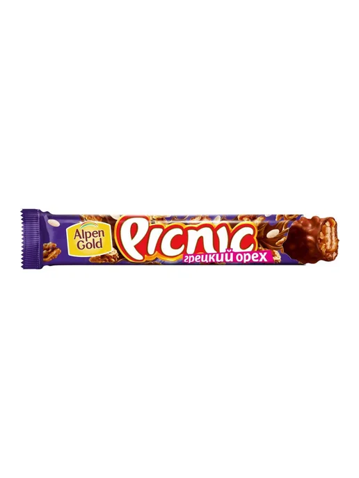 Батончик шоколадный Picnic Грецкий орех, 52г, 52 г, фото 2