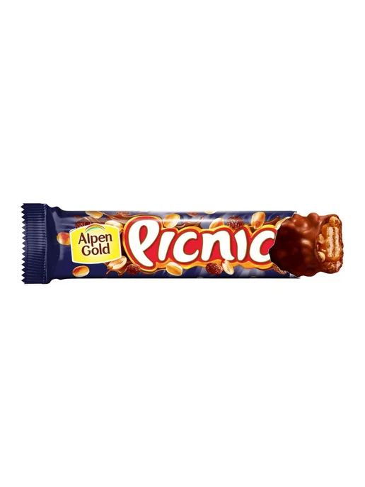 Батончик шоколадный Picnic с арахисом и изюмом, 38г, 38 г, фото 3