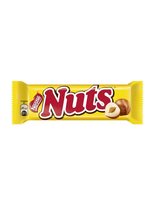 Батончик шоколадный Nuts с цельным фундуком, карамелью и неж, вариант